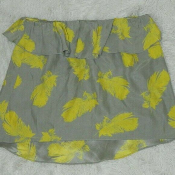 Amanda Uprichard Tank Top Strapless Gray Yellow  L - Picture 1 of 7